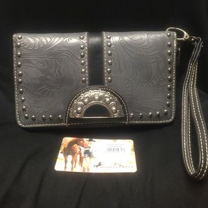Tooled Leather Montana West Wristlet Western Billfold